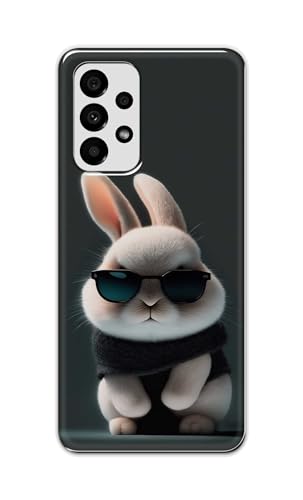 Image of PRINTFIDAA Printed Hard Back Cover Case for Samsung Galaxy A73 5G Back Cover (Cool Baby Rabbit) -112