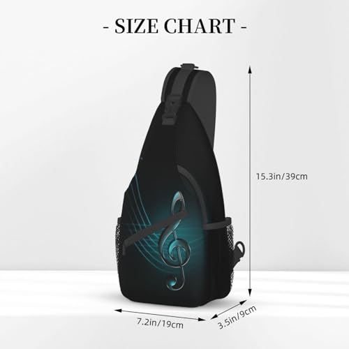 Music Shoulder Bag Music Notes Sling Backpack Daypack Casual Backpack Hiking Bag Notes Backpack Bag3