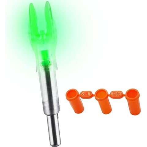 Ellen Archery 6PCS New X Lighted Nock Universal LED S Nock Fit Arrows .204 .233 .244 .246 Inside Diameter Automatically Bowstring Screwdriver Included (Green) Cover