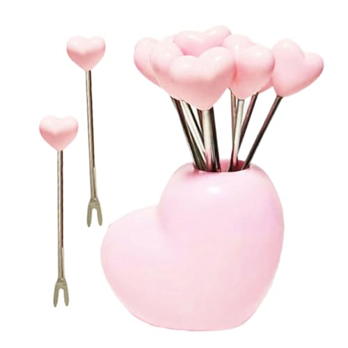 Weqizuerqi Tenedores Pequeños para Aperitivos - Tenedores Bonitos Acero Inoxidable,10 Piezas Reutilizables Utensilios de Cocina con Soporte para Postres y Ensaladas