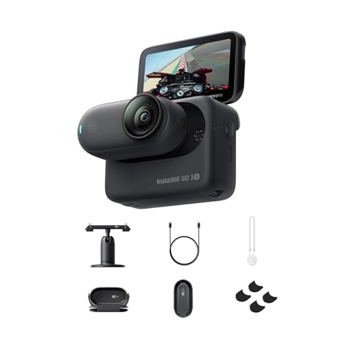 Insta360 GO 3S Paquete POV en Casco para Moto (Edición Especial)   Cámara Vlogging 4K, Manos Libres, cámara POV, 140 Min de batería, Impermeable 10 M, cámara de acción para Deportes, Moto