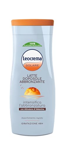 Leocrema - After Sun bronceador con activador de melanina intensifica el bronceado, absorción rápida, 200 ml