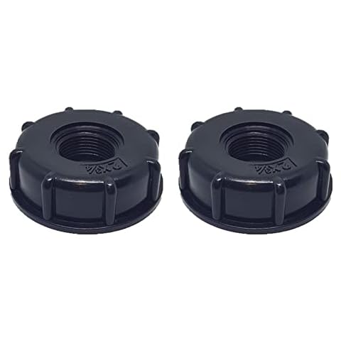 SagaSave 2Pcs IBC Tank Adapter, Garden Water Tote Connector Replacement Fittings, 60mm Coarse Thread Inlet to 3/4" Outlet Cover