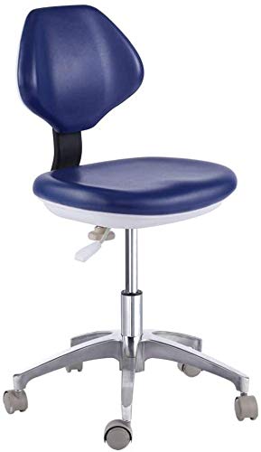 Global Dental Chair Stool Assistant Chair Stool Adjustable Height Dental Assistant Chair with Armrest (Microfiber Leather)