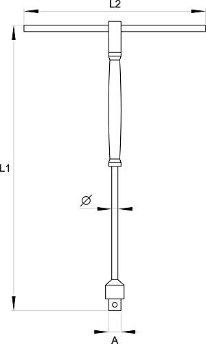 Yato, socket wrench with a T-handle, 1/4 inch, Chrome - Image 4