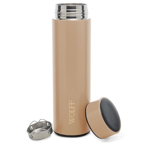 Garrafa Térmica de Aço Inox com Termômetro em LED Nude 500ml - Wolff