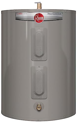 Rheem PROE47 S2 RH95 47-Gallon Professional Classic Residential Electric Water Heater; Short Profile; Over-temperature Protector; Automatic Thermostat; Dual; 4500-Watt Elements; 240VAC
