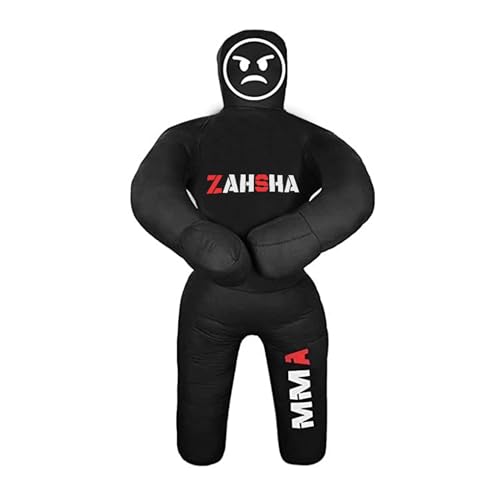 Zahsha MMA Kids Grappling Dummy, Premium Canvas, Double Stitched, Life-Like Training Dummy (Black)