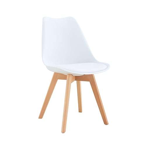 Cadeira Eames Leda Saarinen com Assento Estofado - Conthey - Cor Branca