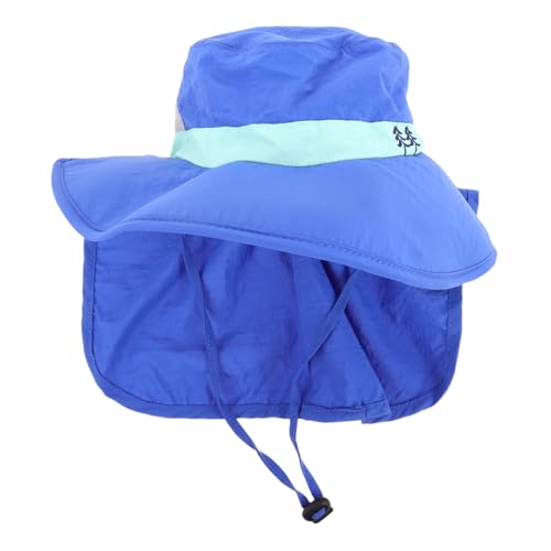 Wide Brim Sun Hat for Boys and Girls Breathable Bucket Hat Neck Flap for Beach Fishing and Outdoor Activities Blue