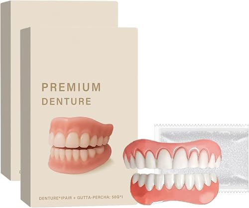 Hidone Premium Denture Set - Natural-Looking Teeth, Hidone Advanced Customized Full Denture Set, Waterproof & Lightweight, Upper/Lower Set for Men/Women (2Pcs) Hidone Premium Denture Set - Natural-Looking Teeth, Hidone Advanced Customized Full Denture Set, Waterproof & Lightweight, Upper/Lower Set for Men/Women (2Pcs)