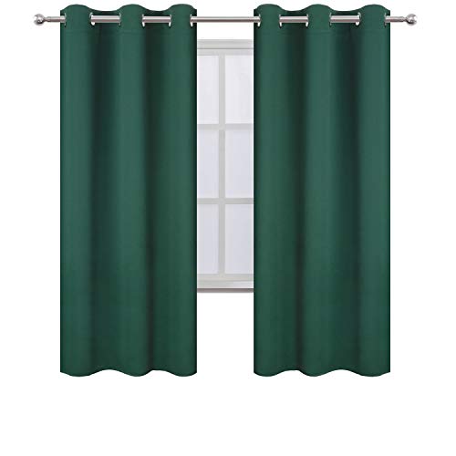 Image of LEMOMO Dark Green Thermal Blackout Curtains /42 x 72 Inch /Set of 2 Panels Room Darkening Curtains for Bedroom
