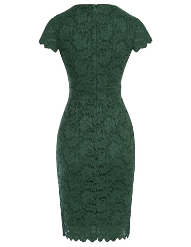 Image of GRACE KARIN Cocktail Dresses for Women Cap Sleeve Lace Dress | Business Casual, Semi Formal Pencil Dress for Wedding Guest, derby, party, banquet, Elegante, Spring Summer, bodycon dress