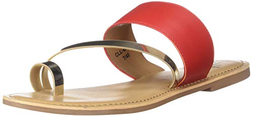 Image of Carlton London Women's Red Flat Sandal