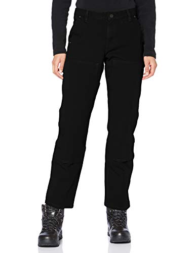 Carhartt Women's Stretch Twill Double Front Trousers Work Utility Pants, Black, W12