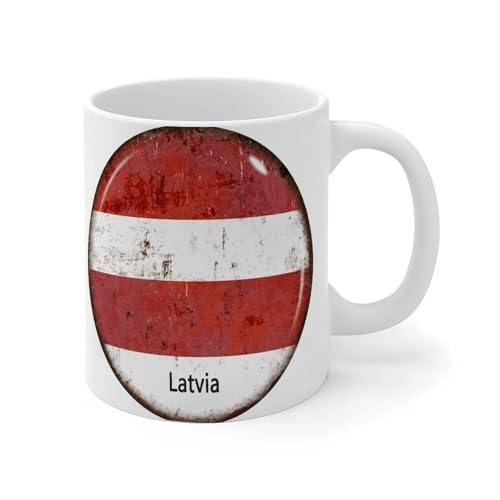 Wodevor Tazas de café de Letonia de 325 ml América Latina, países hispanos, países europeos, Asia y África, tazas de café personalizadas, regalo para amigos, compañeros de trabajo, jefes, empleados,