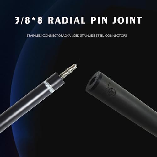 Taco de billar fibra carbono 58" con punta de piel cerdo miniatura 5