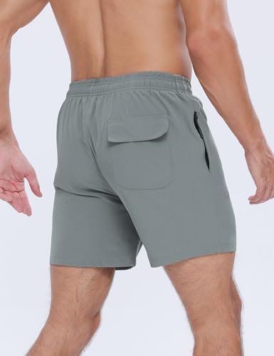APTRO Mens Swim Trunks 5 inch Board Shorts Quick Dry Bathing Suits with Mesh Lining Beach Swim Shorts with Zipper Pockets4