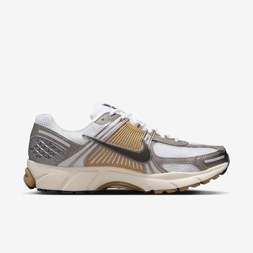 Image of Nike Zoom Vomero 5 Men's Shoes (Metallic Pewter /Parachute Beige /White /Medium Ash) Size 6