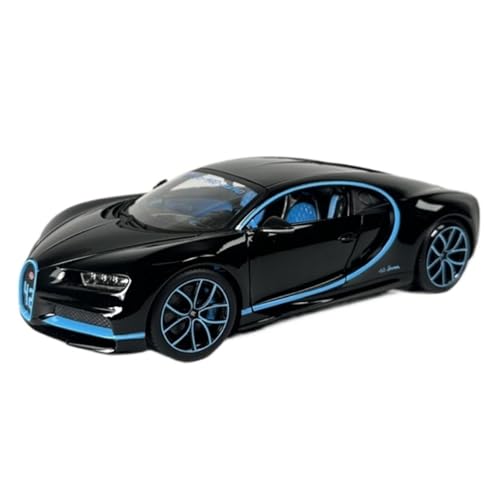 Modèle réduit Bugatti Chiron 1:18, voiture de collection en métal noir d'exception