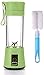 JSY Sokowirówka Puchar Przenośne 6 Ostrza Sokowirówka Puchar Szklana Butelka USB Akumulator Cup Maszyna Owocowy Smoothie Milkshake Maker z pędzlem Juicers (Color : Green)