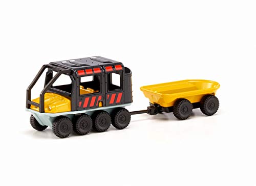 siku 1679, Geländefahrzeug Argo Avenger mit Anhänger, Metall/Kunststoff, Schwarz/Gelb, Abkoppelbarer Anhänger
