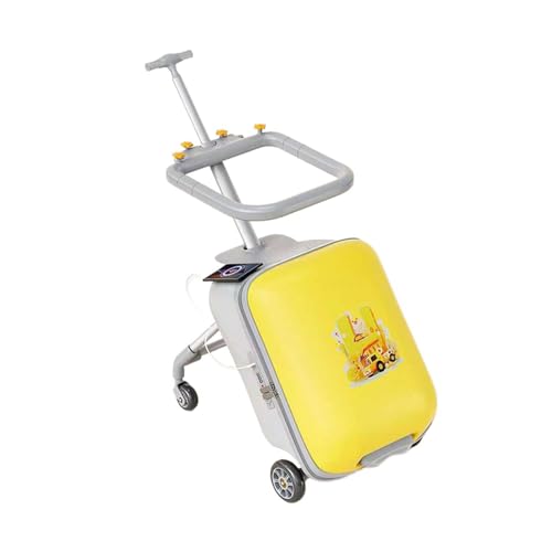 Kids Ride-On Suitcase with Seat,Large Capacity Rolling Travel Luggage, 20 inches,Foldable Durable ABS+PC Bag.