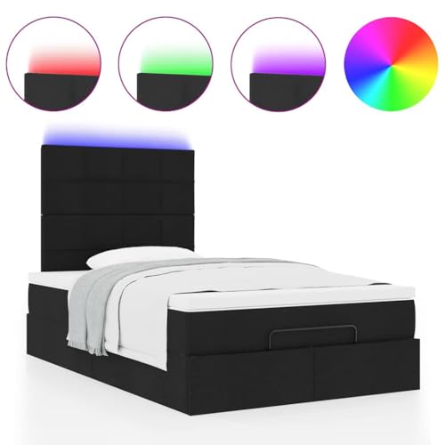 Bed betten, bettrahmen metallbett kopfteil bettOttoman-Bett mit Matratzen & LEDs Rosa 160x200 cm SamtGeeignet für Schlafzimmer – Bild 6