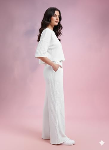 Image of Zilcon Women Bricks Wool 2 Piece Sets for Women Casual Summer Travel Vacation Outfits Pajama Sets Cap Sleeve Lounge Set