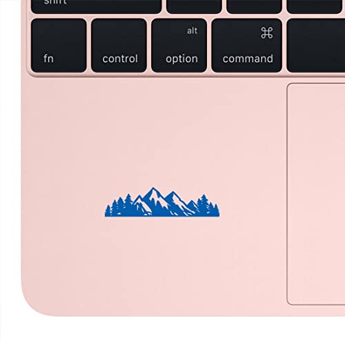 Image of Mountain Tree Forest Vinyl Decal for Car (Azure Blue) (Set of 2) RV Camper Waterproof Small Mountain Car for Bumper Door Panel Car Decal Laptop Tuber Wall Window Phone Mug Accessory Decoration