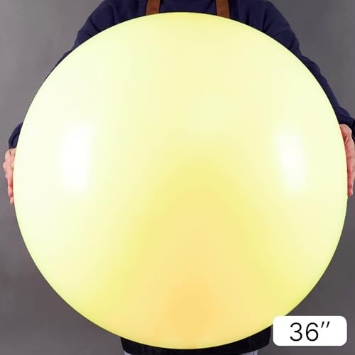 Image of PartyWoo Pastel Yellow Balloons 4pcs 36 Inch Light Pale Yellow Latex Helium Balloons for Graduation Baby Shower Gender Reveal Easter Little Cutie Bee Birthday Summer Party Decorations Yellow-Q07