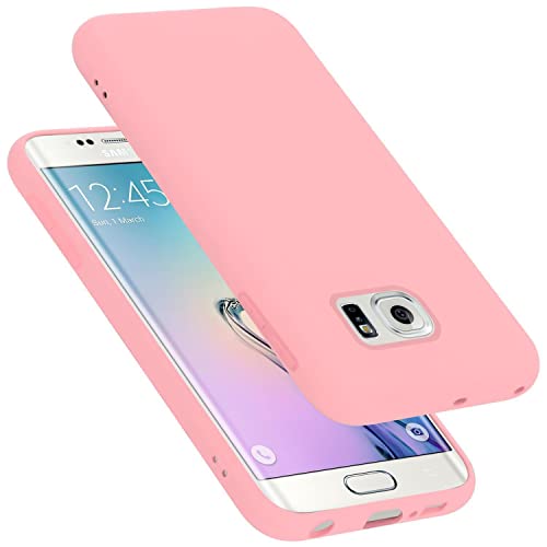 Cadorabo cover compatibile con Samsung Galaxy S6 EDGE PLUS, cover in silicone liquido per Galaxy S6 EDGE PLUS, custodia in silicone, resistente ai graffi e agli urti sottile cover - LIQUID ROSA