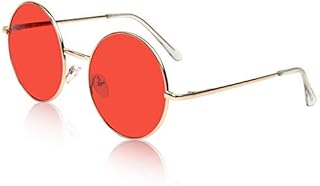 arzonai Round Mens & Women Sunglasses Golden Frame, Red Lens (Medium) Pack of 1-picture-35