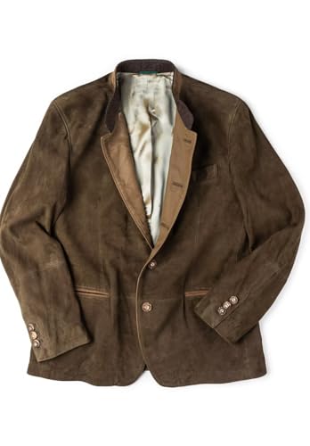 Men's Classic Suede Blazer 5-Button Business Casual Faux Leather Sports Jacket2