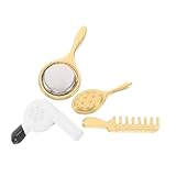 Sosoport 4pièces Lot de Peignes à Cheveux Et Miroir Miniatures pour Maison De Poupée Ou...
