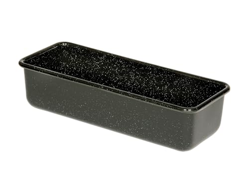 Riess, 0638-022, Profibäcker Backform, Königskuchenform, Inhalt 1.7 Liter, Höhe 7.8cm, Breite 10cm, Länge 30cm, Emaille, schwarz, Brotbackform, Induktion, Emaill Backform, Kastenform Kuchen