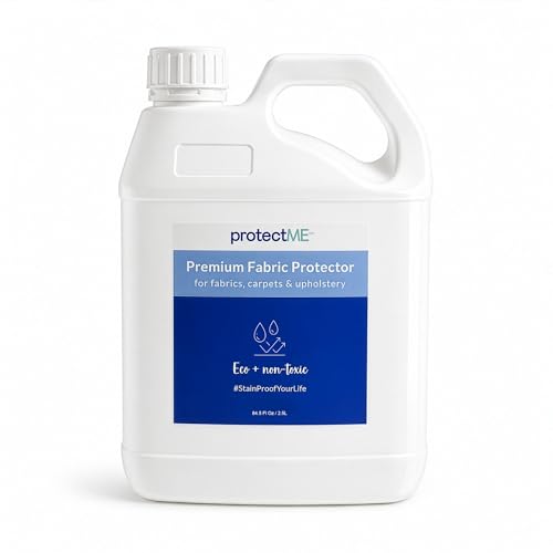 protectME Fabric Protector and Stain Resistant Spray - Upholstery Fabric Spray for Stain Guard for Carpet Shoes Couch Sofa - Non Toxic Water Based Furniture Protector - 84.5 Fl. Oz.