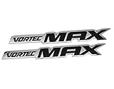 UpAuto 2pcs Vortec Max Door Emblem Nameplates 3D Logo for SS 6.0 Truck 6.0 Liter (Silver-Black)