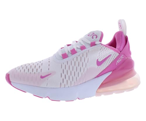 Nike Air Max 270 Big Kids' Shoes (FZ4116-100, White/Playful Pink-Pink Foam) Size 7