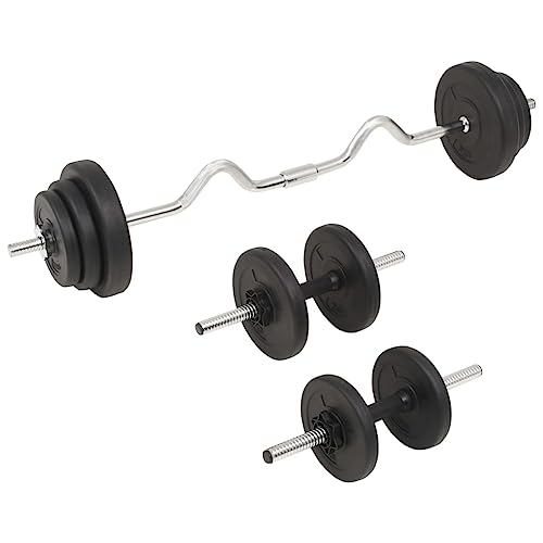 vidaXL Barbell and Dumbbell Set, Free Weight for Home Gym, Barbell Set for Women Men Workout Fitness Weightlifting, Weight Plate Weight Set, 66.1 lb2