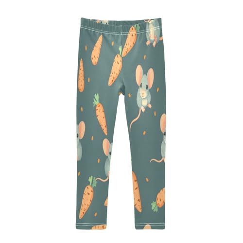 Toddler Girls Leggings Printed Yoga Pants Leggings Mouse Carrot for Kids