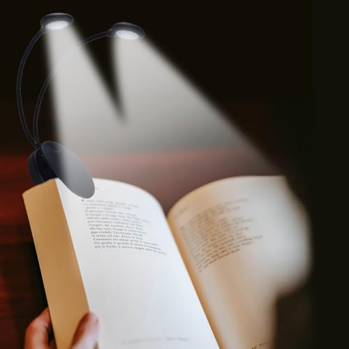 Image of Flylin 8 LED Music Stand Light, Rechargeable Clip on Reading Light with Adjustable Dual Arms and USB Cable, 3 Brightness Levels Eye-Care Book Lamp for Sheet Music /Orchestra /Guitar /Readers /Music Stand