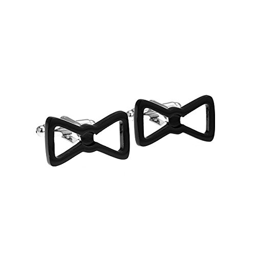 Gemelos pajarita gentleman negra accesorios de traje para camisas