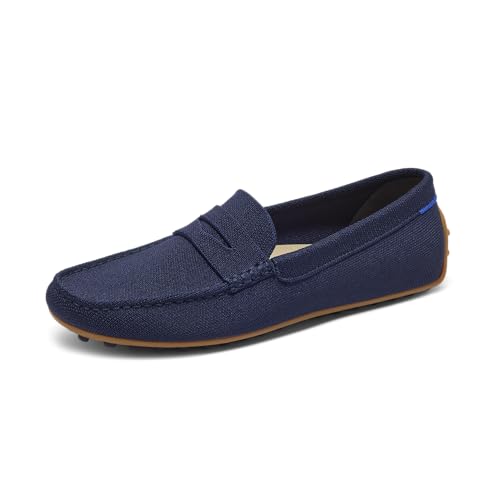Rothys The Mens Daily Driver New Slip-On Penny Loafers for Men Business-Casual Comfort Sustainable & Washable Nautical Navy Size 10.5