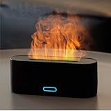 Flame Diffuser Humidifier, Essential Oil Diffusers 160ml with 7 Colors Changing, Aromatherapy Diffusers for Home Office Bedroom, Black