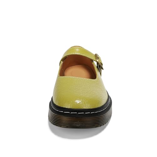 Image of Women's Mary Jane Flat Shoes Comfort Platform Buckle Ankle Strap Flats Breathable Slip On Lightweight Office Work Shoes Pistac,8 US