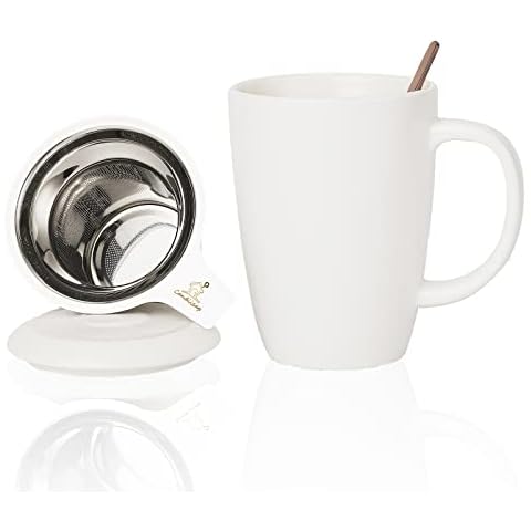 Taza de Té de Cerámica con Infusor y Accesorios, Candiicap Cover