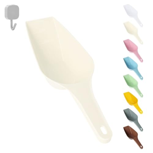 Image of Dog Food Scoop, 2 Cup Capacity Dog Food Scoop With Measuring Lines For Dog, Puppy and Cat Coffee Bean Scoop, Flour Scoop (cream)