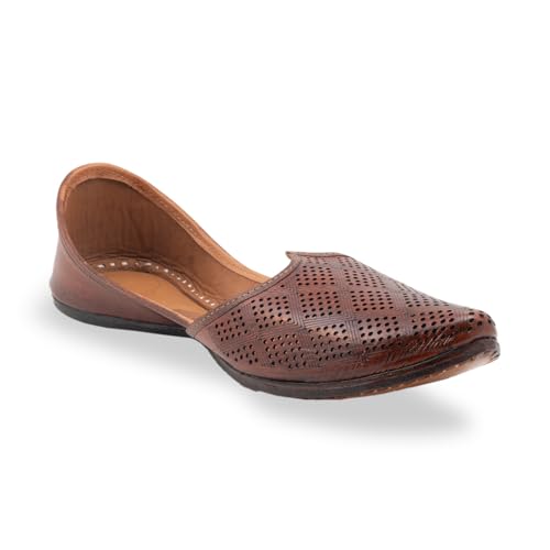 Image of KORAKARI Men's Traditional Leather Punjabi Jutti Comfortable Mojari for Men