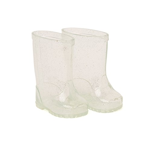 Maplelea Ready for Rainbows Boots for 18 inch Dolls - Clear Plastic Rainboots with Sparkles Show Off Your Doll's Colourful Socks!